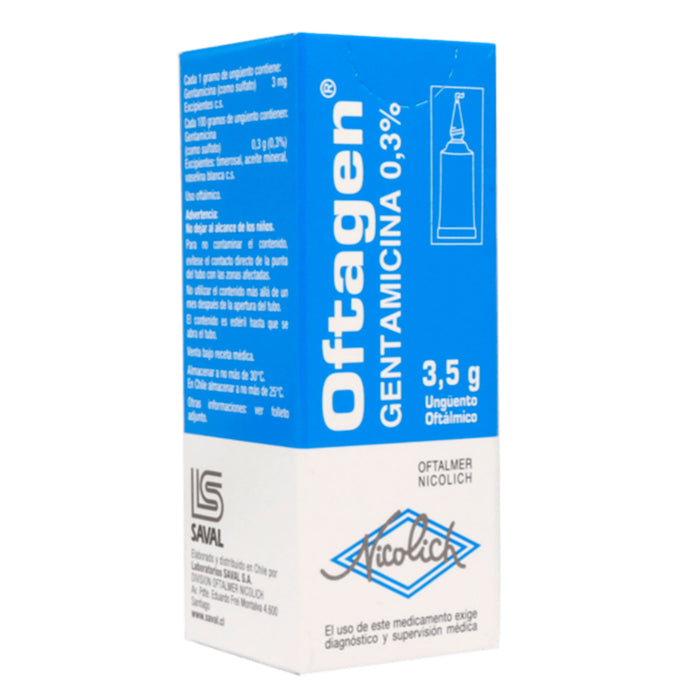 Oftagen Gentamicina 0.3 Unguento Oftalmico X 3.5G