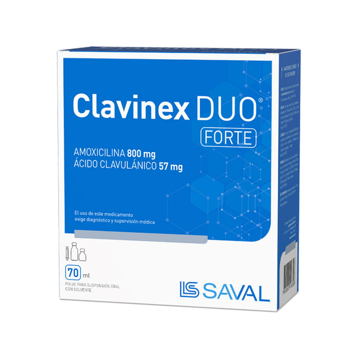 Clavinex Duo Forte Amoxicilina / Clavulánico Suspensión Oral X 70Ml