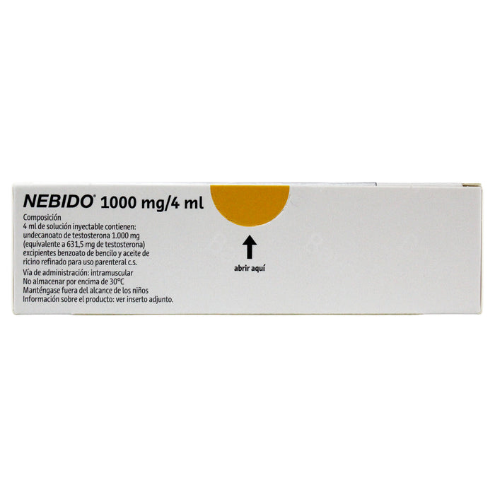Nebido Undecanoato De Testosterona 1000Mg Y 4Ml X Ampolla