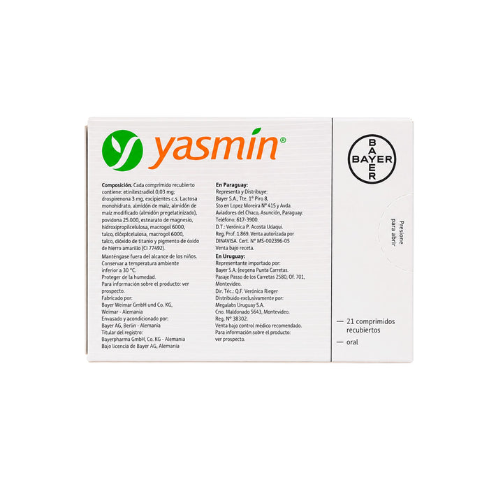 Yasmin Drospirenona 3Mg Etinilestradiol 0.03Mg X Caja