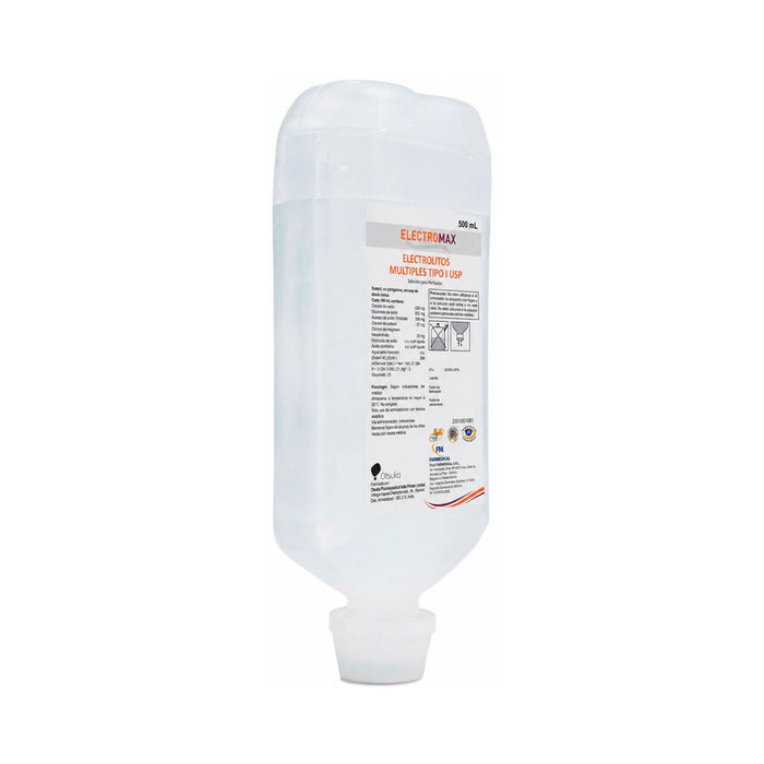 Suero Electromax Electrolitos Multiples Usp Iv X 500Ml
