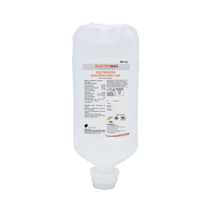 Suero Electromax Electrolitos Multiples Usp Iv X 500Ml