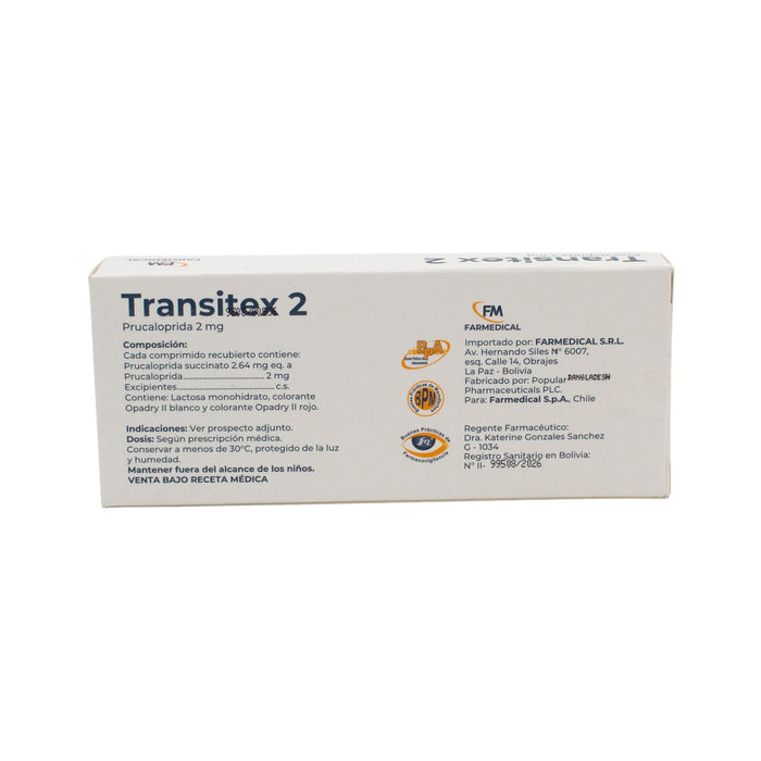 Transitex 2Mg Prucaloprida X Comprimido