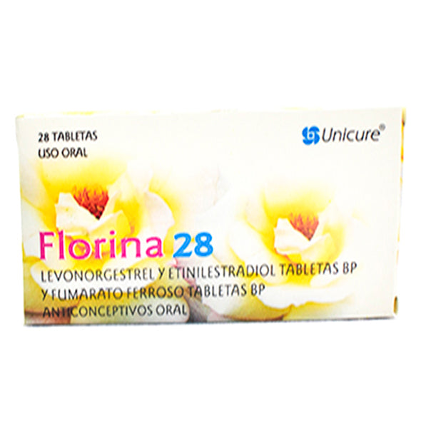 Florina 28 Levonorgestrel 0.15Mg Y Etinil Estradiol 0.03Mg X 28 Tabletas