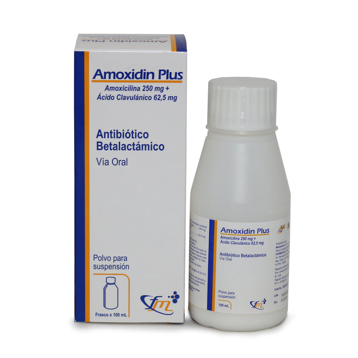 Amoxidin Plus Amoxicilina 250Mg Ácido Clavulánico 62.5Mg X 100Ml
