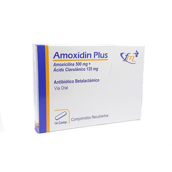 Amoxidin Plus Amoxicilina 500Mg Y Acido Clavulanico 125Mg X Tableta
