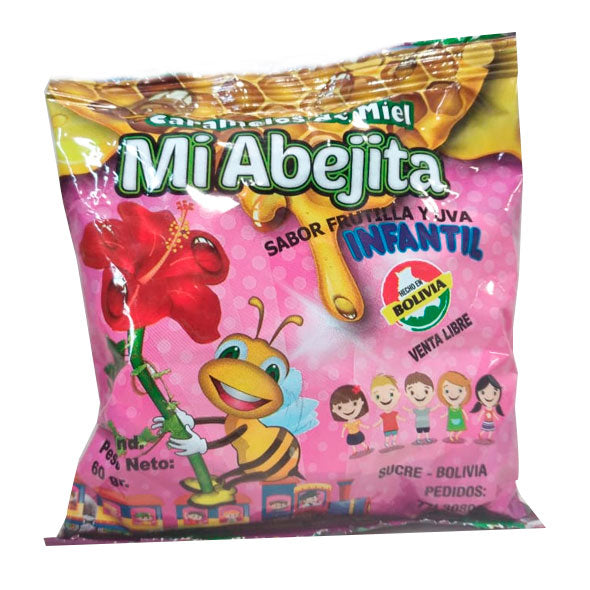 Mi Abejita Infantil Caramelos Frutilla Y Uva X Bolsa