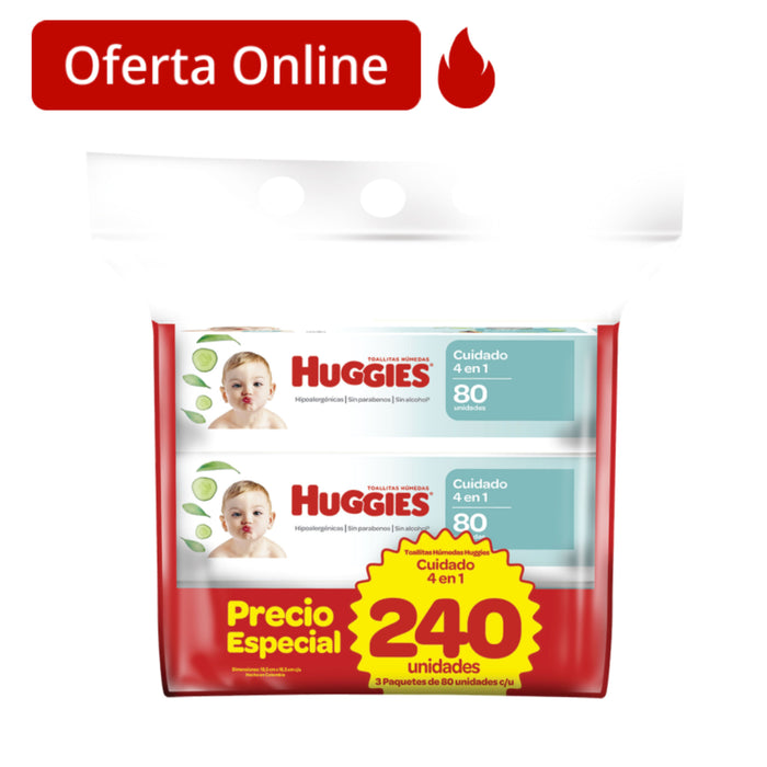 Toallitas Húmedas Huggies Refrescantes One Done X 240 Unidades