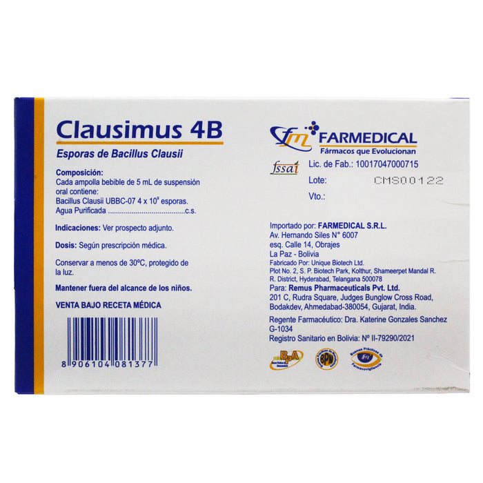 Clausimus Probiotico Bebibles X Ampolla