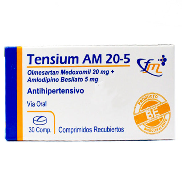 Tensium Am Olmesartan 20Mg Y Amlodipino 5Mg X Tableta