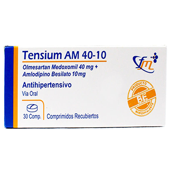 Tensium Am Olmesartan 40Mg Y Amlodipino 10Mg X Tableta