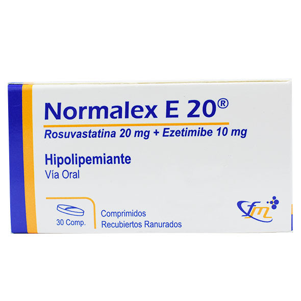 Normalex E 20 Rosuvastatina 20Mg Y Ezetimibe 10Mg X Tableta