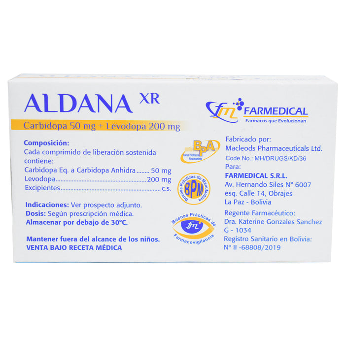 Aldana Xr Levodopa Y Carbidopa X Tableta