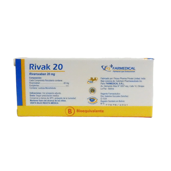 Rivak Rivaroxaban 20Mg X Tableta