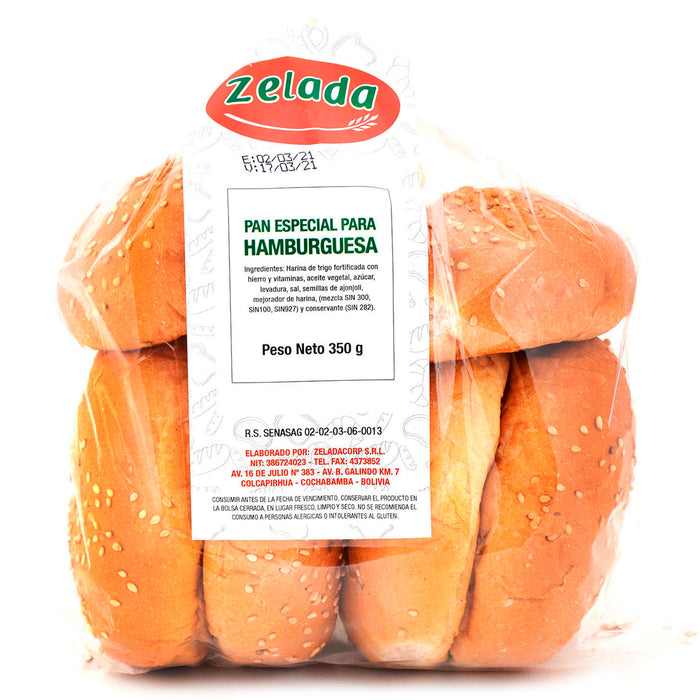 Zelada Pan Especial Para Hamburguesa X 6 Unidades