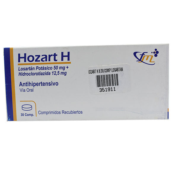 Hozart H Losartan Potasico 50Mg Y Hidroclorotiazida 12.5Mg X Tableta