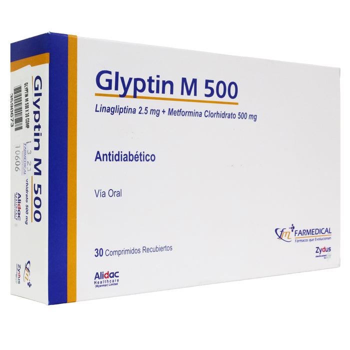 Glyptin M 500 Linagliptina Metformina X Comprimido