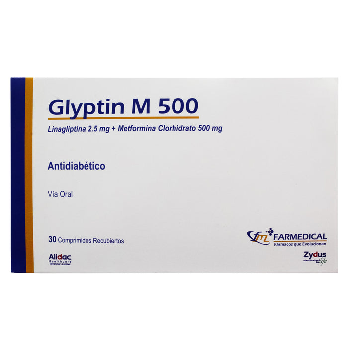 Glyptin M 500 Linagliptina Metformina X Comprimido