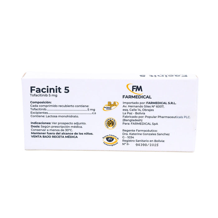 Facinit 5Mg Tofacitinib X Comprimido