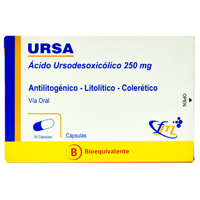 Ursa 250Mg Acido Ursodesoxicolico X Capsula