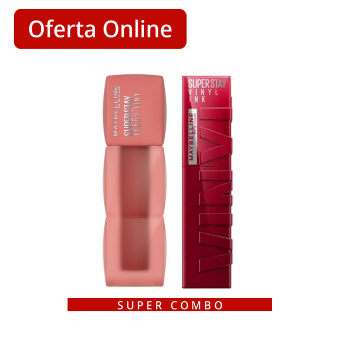 Labial Teddy Tint Skinnydip + Labial Vinyl Ink Royal 55