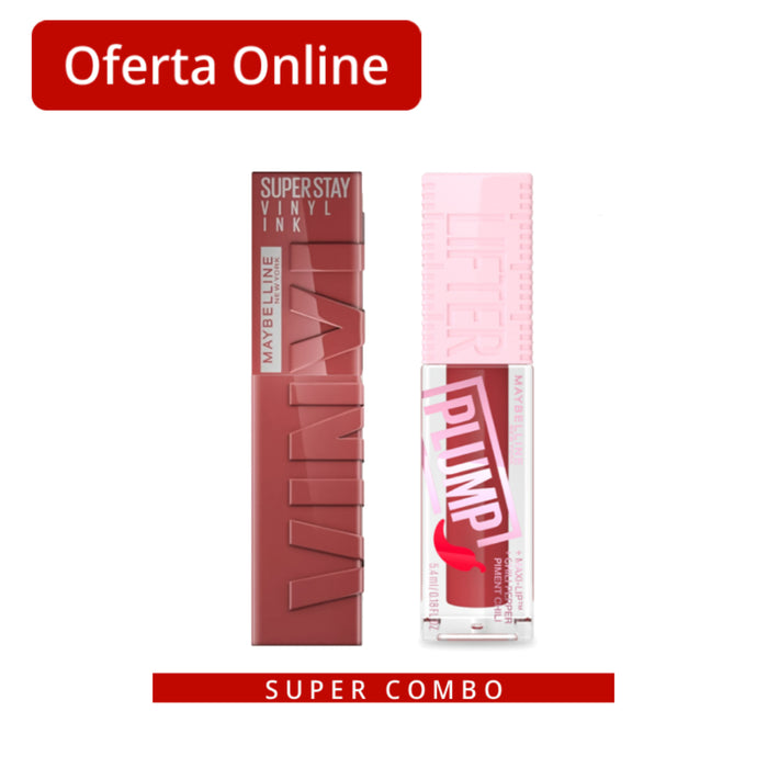 Labial Vinyl Ink Peppy 115 + Brillo Lifter Gloss Plump Hot Chili 006
