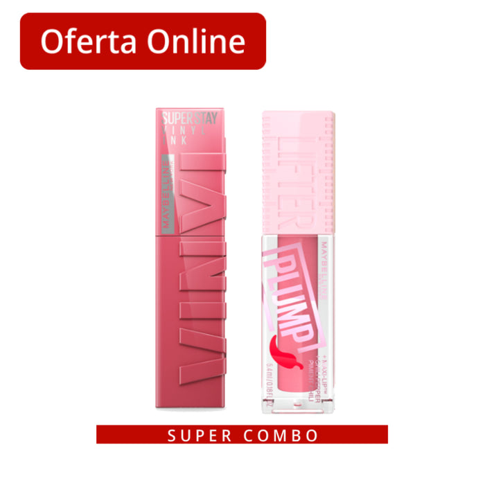 Labial Vinyl Rogue 145 + Brillo Lifter Gloss Plump Blush Blaze 001