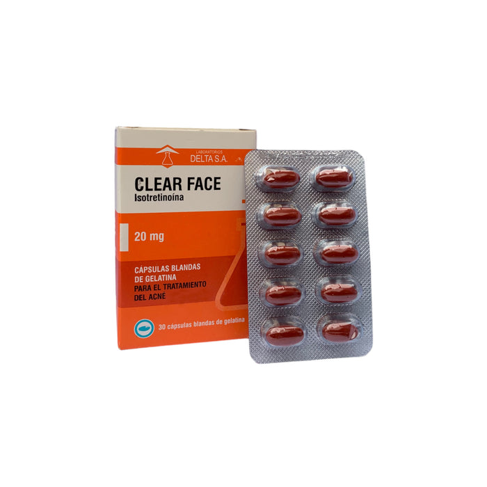 Clear Face 20Mg Isotretinoina X 30 Capsulas