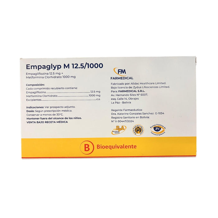 Empaglyp M Empagliflozina 12.5Mg Metformina 1000Mg X Comprimido