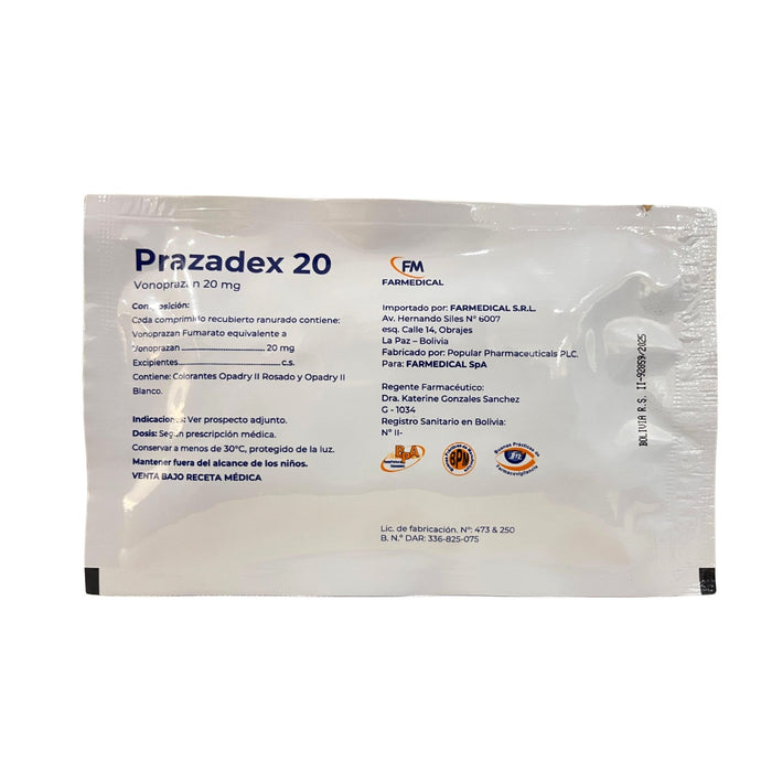 Prazadex Vonoprazan 20Mg X Sobres / 10 Comprimidos
