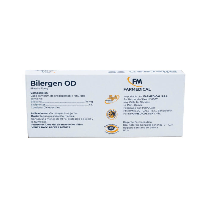 Bilergen Od Bilastina 10Mg X Comprimido