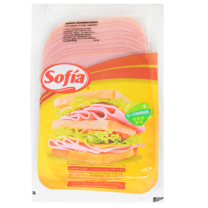Jamón Sandwichero Sofía 250G