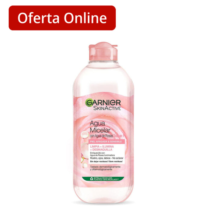 Garnier Skin Active Agua Micelar Con Agua De Rosas X 400Ml