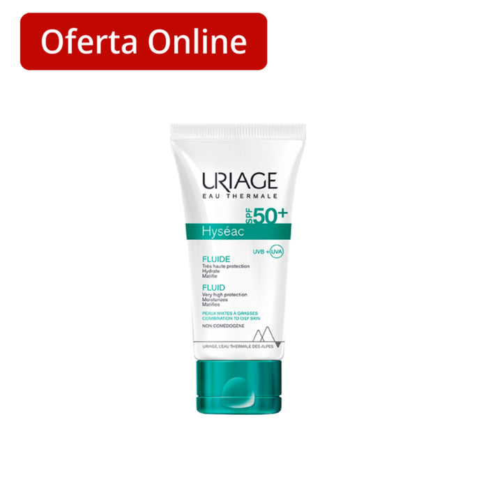 Protector Solar Facial Uriage Hyséac Fluido Spf 50+ X 50Ml