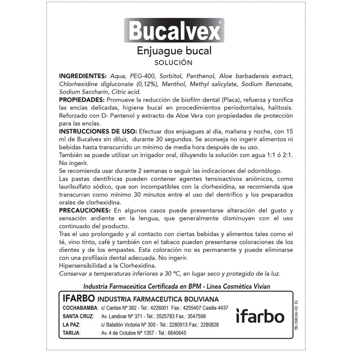 Enjuague Bucal Bucalvex Clorhexidina X 120Ml