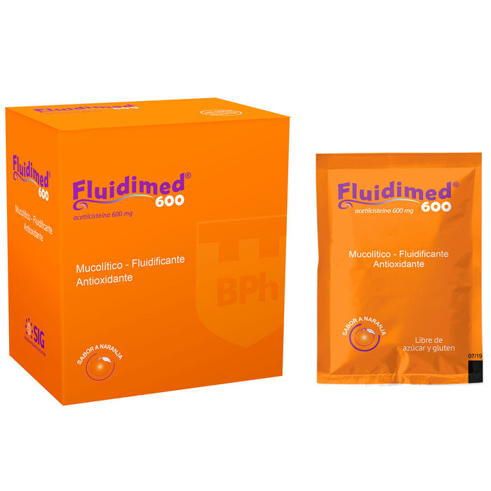 Fluidimed 600Mg Acetilcisteina Naranja X Sobre