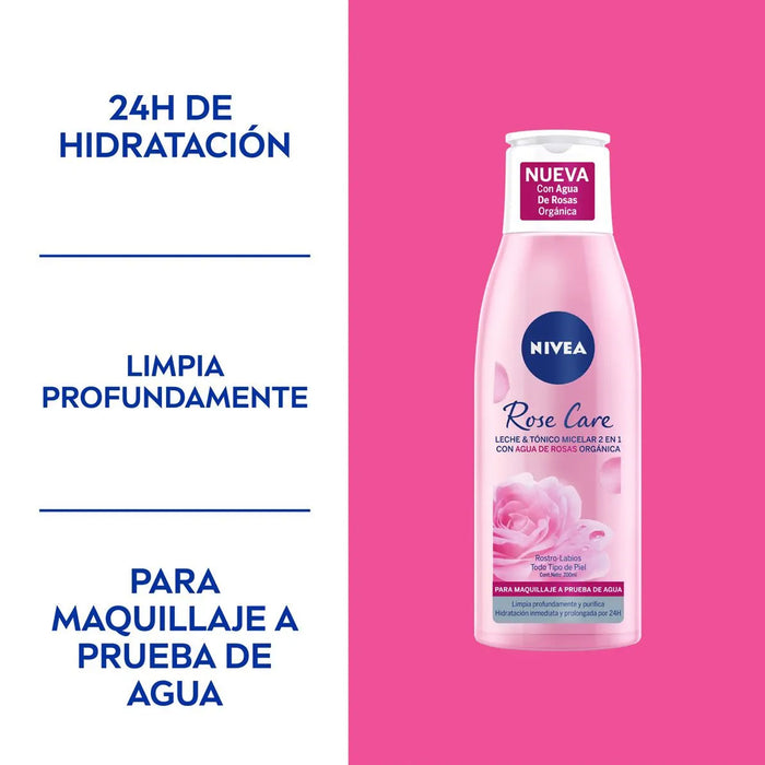 Leche Y Tónico Micelar Nivea Rose Care Rosas X 200Ml