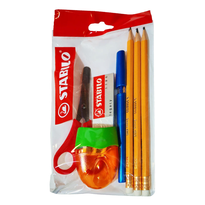 Lápiz De Grafito Stabilo Swano +  Bolígrafo + Sacapuntas X 3 Unidades