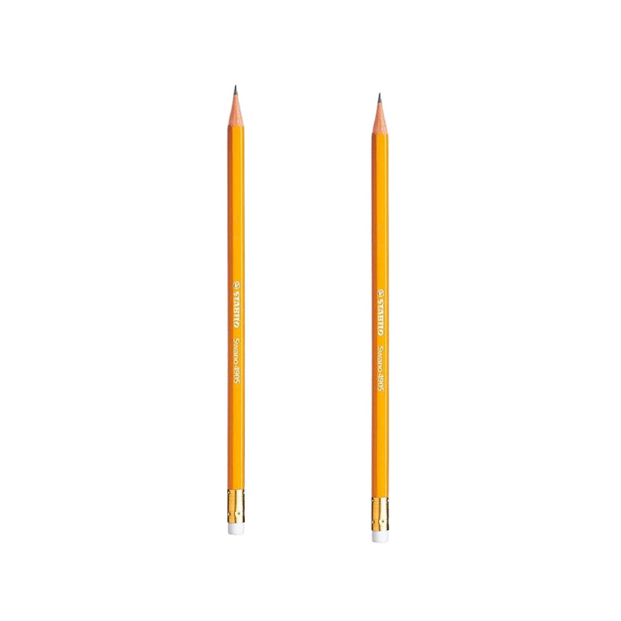 Lápiz De Grafito Stabilo Swano  + Borrador + Tajador X 2 Unidades