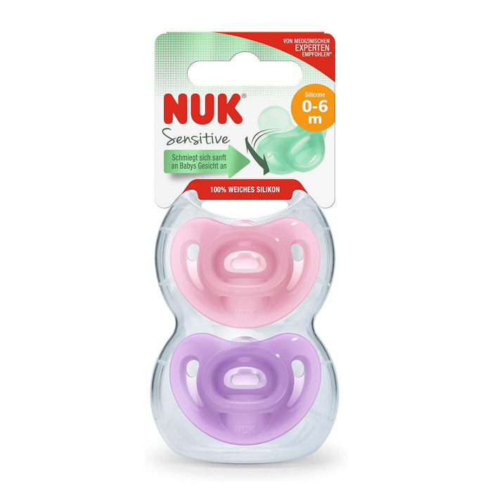 Chupete Sensitive Nuk Rosa / Lila 0-6M X 2Unid