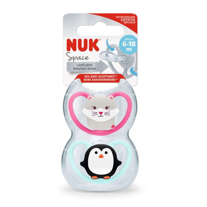 Nuk Chupete Space Pinguino Y Zorro 6-18M X 2 Unidades