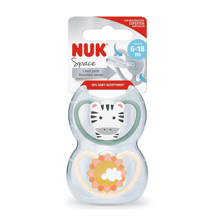 Chupete Space Nuk Zebra/Sol 6-18M X 2 Unidades