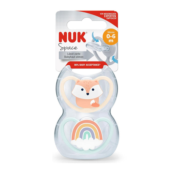 Chupete Space Nuk Zorro / Arcoíris 0-6M X 2Unidades