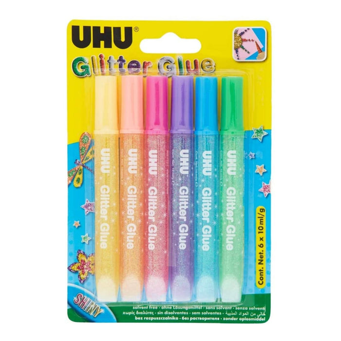 Pegamento Con Brillo Uhu Glitter Glue Shiny X 6 Unidades