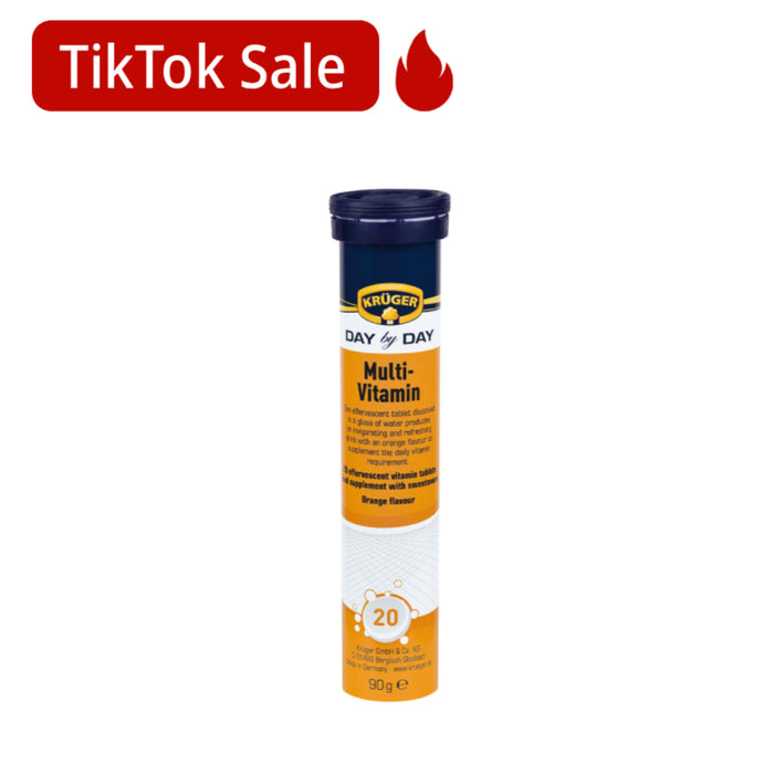 Multivitamínico Kruger Sabor Naranja X 20 Tabletas Efervescentes