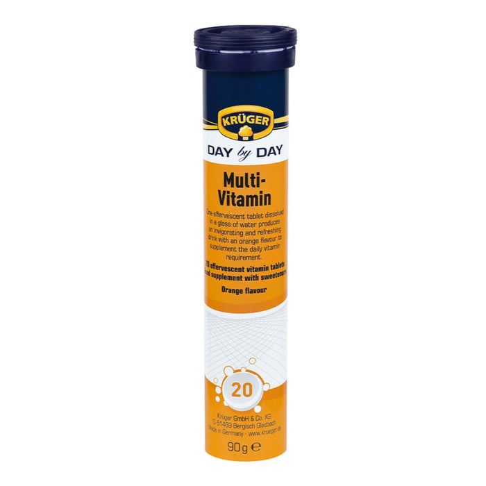 Multivitamínico Kruger Sabor Naranja X 20 Tabletas Efervescentes