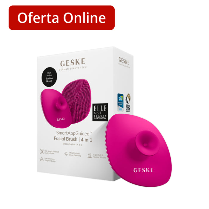 Cepillo Facial Geske Con Mango 4 En 1 Magenta