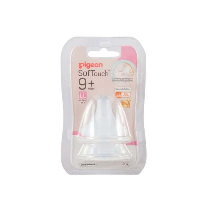 Tetina Soft Touch Pigeon Boca Ancha +9M Ll X 2 Unidades