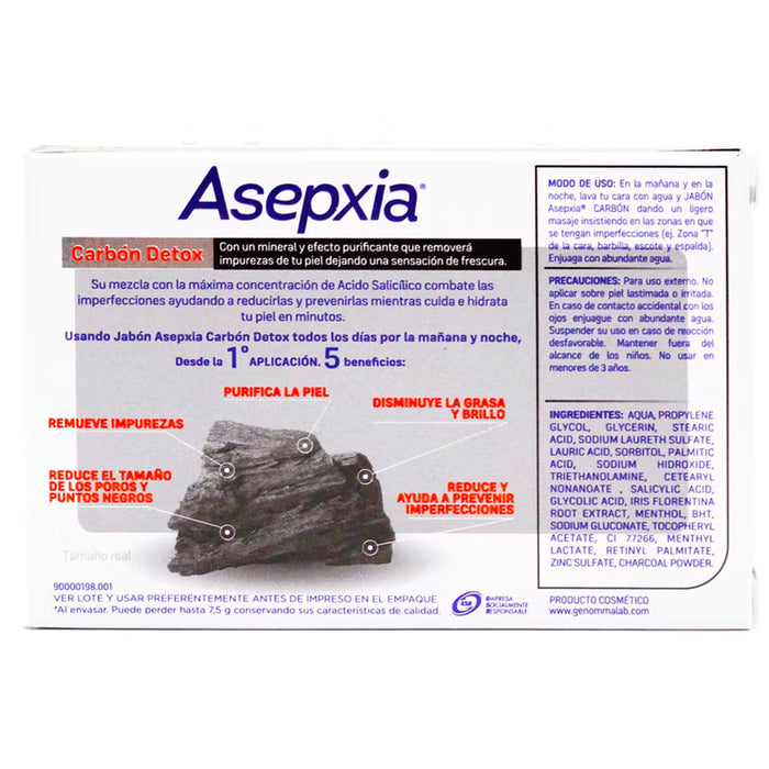 Asepxia Jabon Carbon Efecto Purificante X 100G