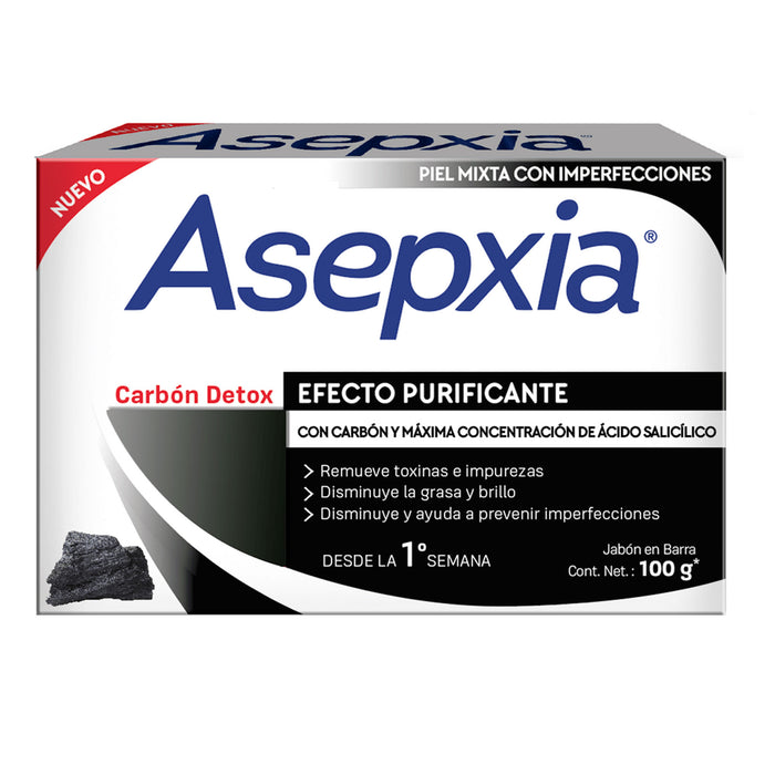 Asepxia Jabon Carbon Efecto Purificante X 100Gr